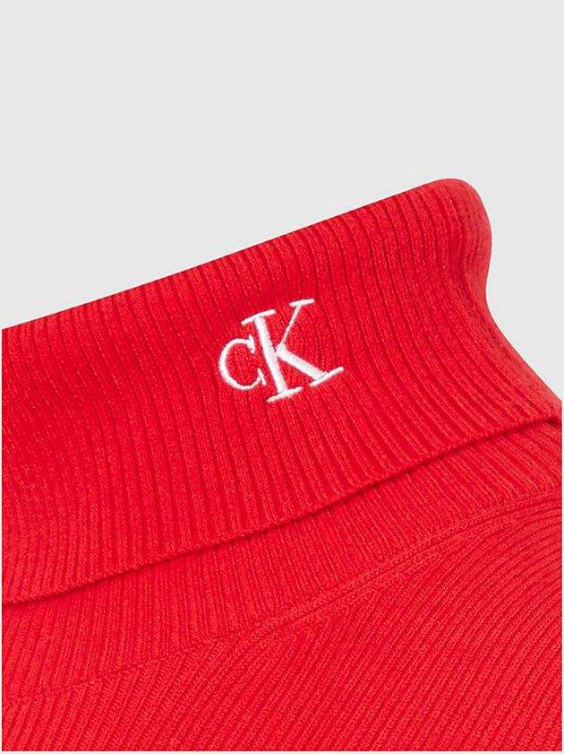 Red Calvin Klein Roll Neck Jumper Women Dress | CODQ-02934