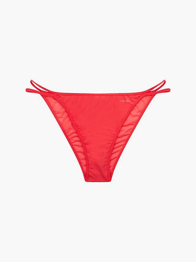Red Calvin Klein Sheer Marquisette Women Thong | DLYB-20315