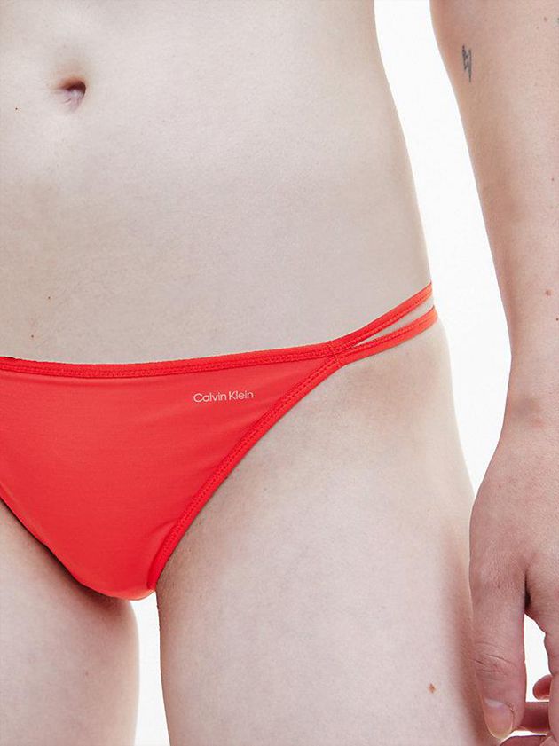 Red Calvin Klein Sheer Marquisette Women Thong | DLYB-20315