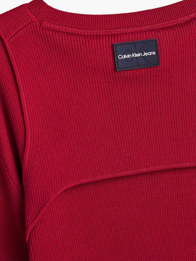 Red Calvin Klein Slim Harness Detail Jumper Men Sweater | KGTP-32910