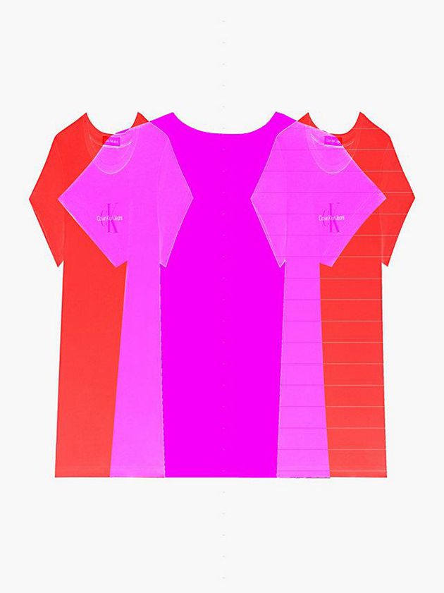 Red Calvin Klein Slim Organic Cotton Girls's T-Shirt | WIZL-86945