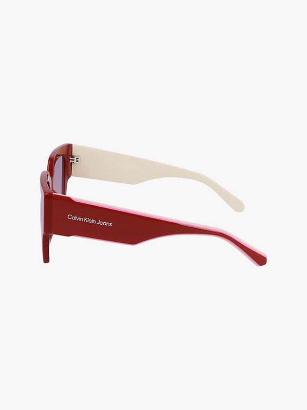 Red Calvin Klein Square Women Sunglasses | EHVC-65021
