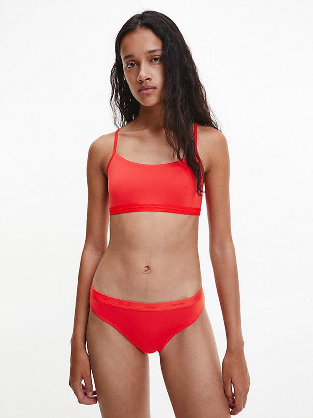 Red Calvin Klein String - Form To Body Women Bra | BVKN-12653