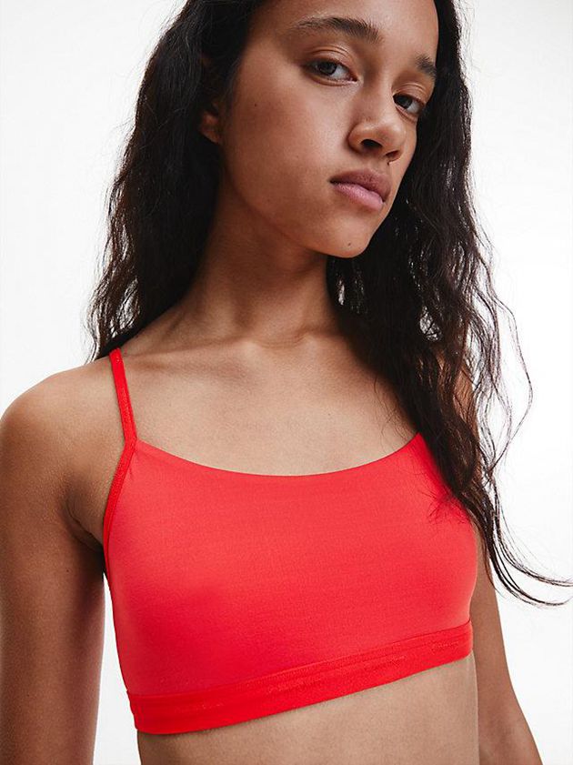 Red Calvin Klein String - Form To Body Women Bra | BVKN-12653