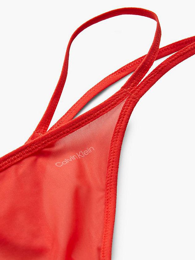 Red Calvin Klein String - Sheer Marquisette Women Thong | DTFR-57298
