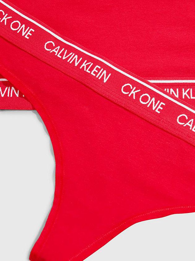 Red Calvin Klein Thong Set - CK One Women Bra | DYJO-58724