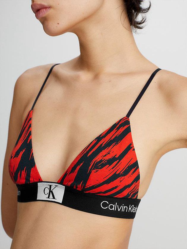 Red Calvin Klein Triangle - Ck96 Women Bra | DXOQ-78913