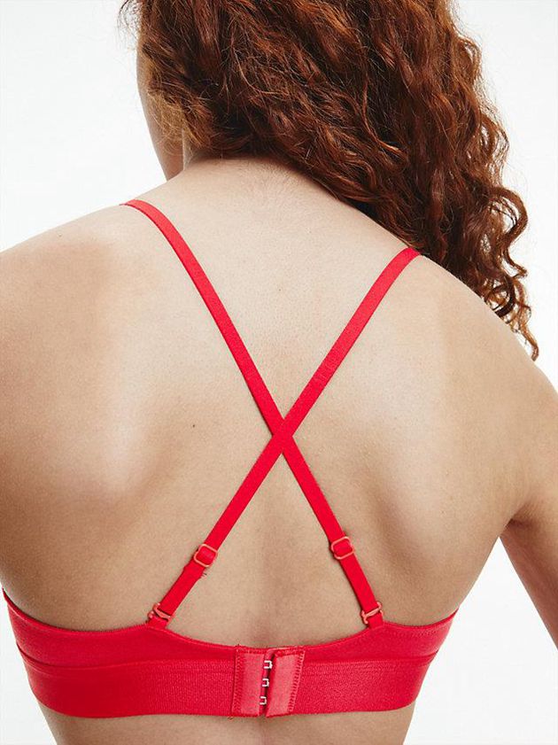 Red Calvin Klein Triangle - Embossed Icon Women Bra | SJZQ-63049