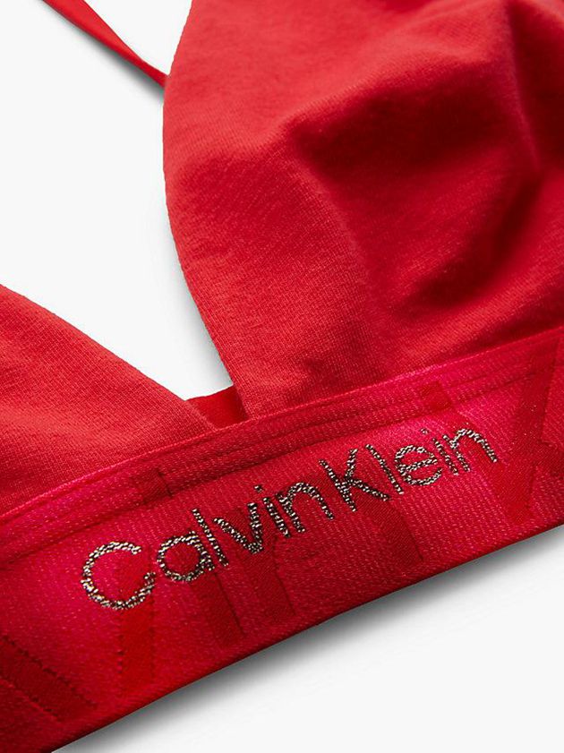 Red Calvin Klein Triangle - Embossed Icon Women Bra | SJZQ-63049