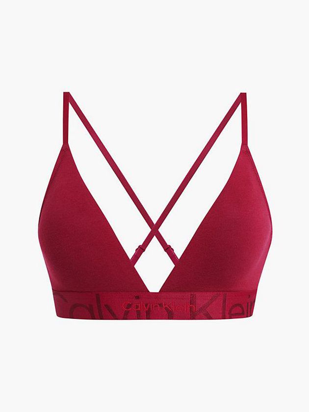 Red Calvin Klein Triangle - Embossed Icon Women Bra | OKEI-50712