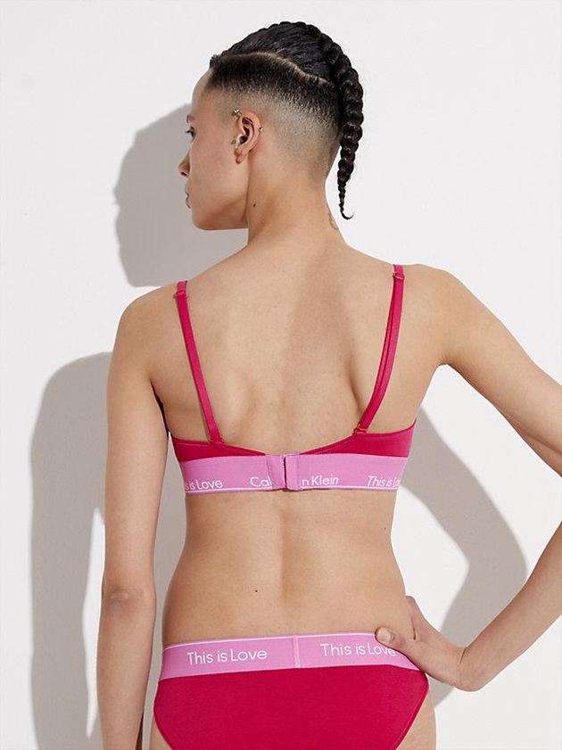 Red Calvin Klein Triangle - Pride Women Bra | LWED-31546