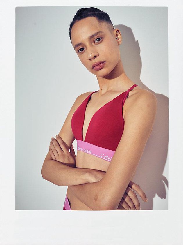 Red Calvin Klein Triangle - Pride Women Bra | LWED-31546