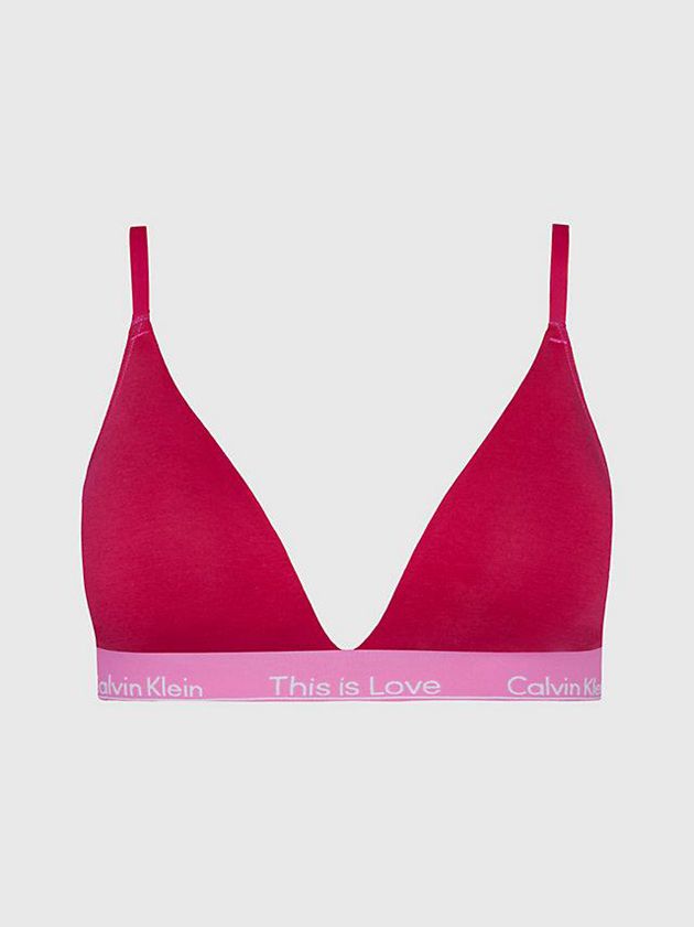 Red Calvin Klein Triangle - Pride Women Bra | LWED-31546