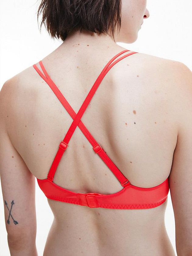 Red Calvin Klein Triangle - Sheer Marquisette Women Bra | XSCJ-69287