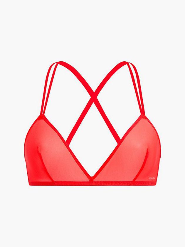 Red Calvin Klein Triangle - Sheer Marquisette Women Bra | XSCJ-69287