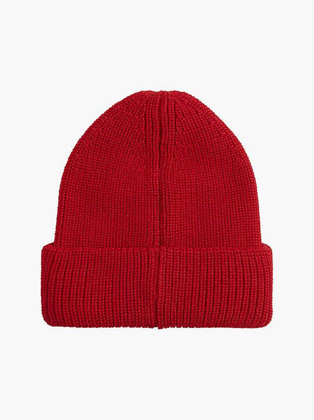 Red Calvin Klein Wool Blend Women Beanie | EIWL-91358