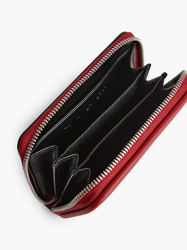 Red Calvin Klein Zip Around Women Wallet | QJXI-10496