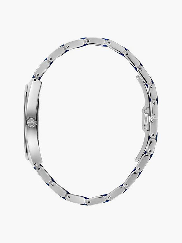 Silver Calvin Klein Calvin Klein Contrast Men Watch | PIBH-89607
