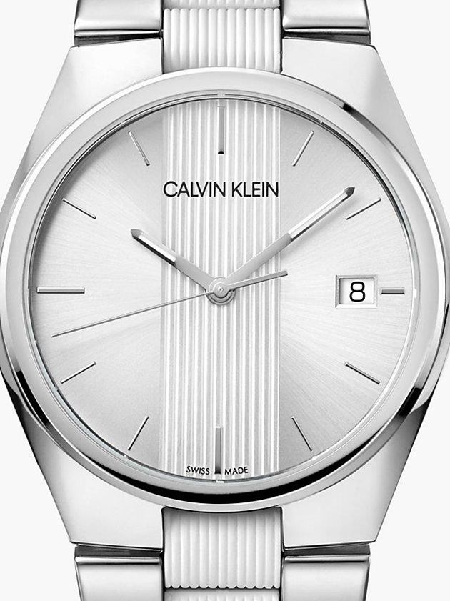 Silver Calvin Klein Calvin Klein Contrast Men Watch | DSLC-49267