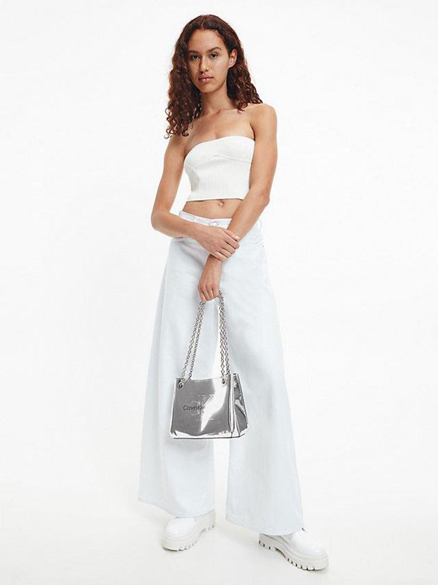 Silver Calvin Klein Convertible Silver Shoulder Women Bags | YGST-79205