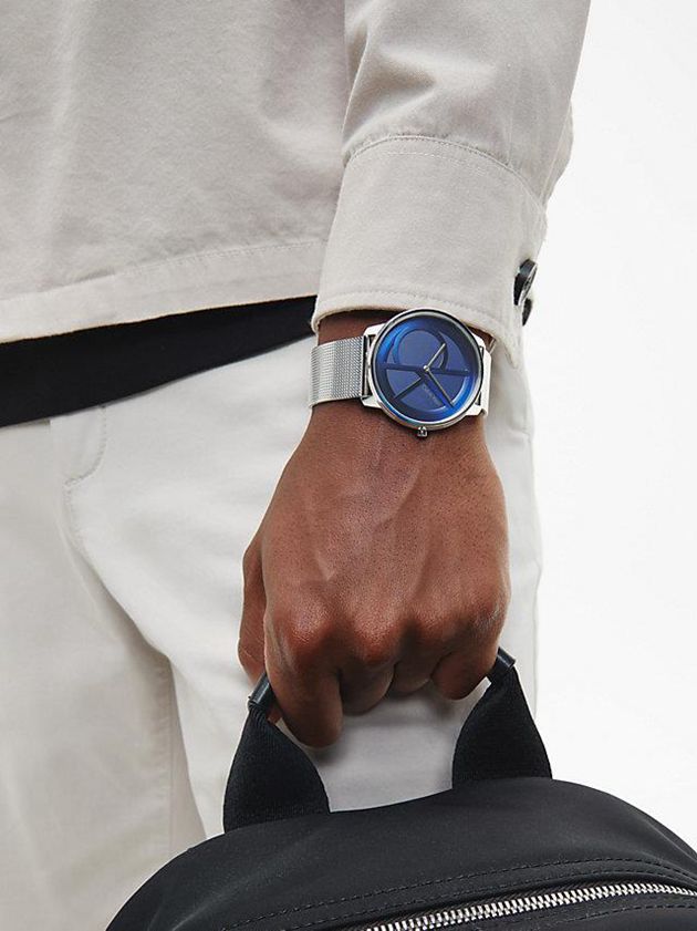 Silver Calvin Klein Iconic Mesh Men Watch | DXVH-64832