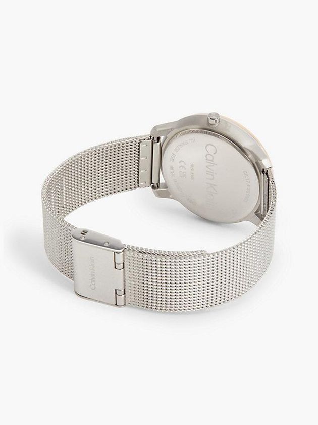 Silver Calvin Klein Iconic Mesh Men Watch | JZQI-16930