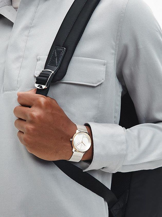 Silver Calvin Klein Iconic Mesh Men Watch | JZQI-16930