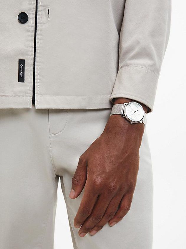 Silver Calvin Klein Iconic Mesh Women Watch | GZVX-86597