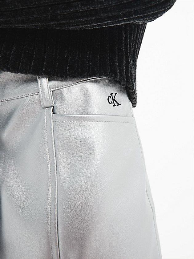 Silver Calvin Klein Metallic Mini Girls's Skirt | SIKR-89761