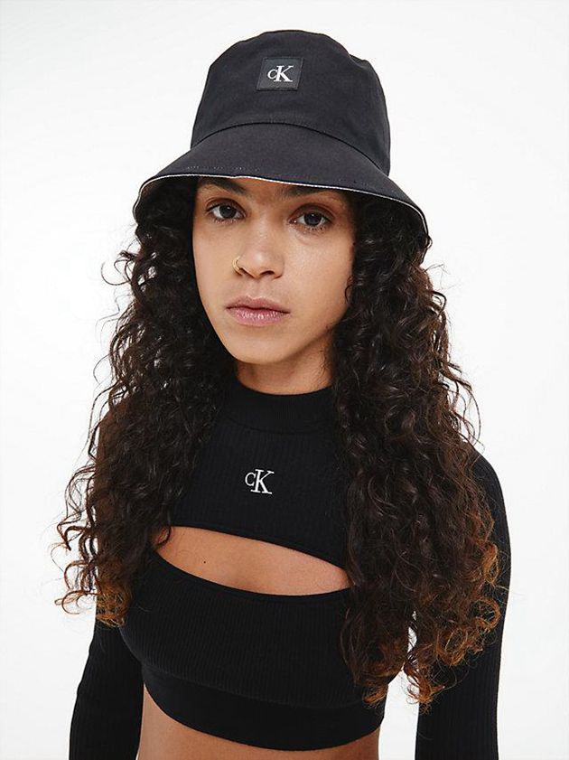 Silver Calvin Klein Recycled Reversible Bucket Women Cap | FMJL-23584