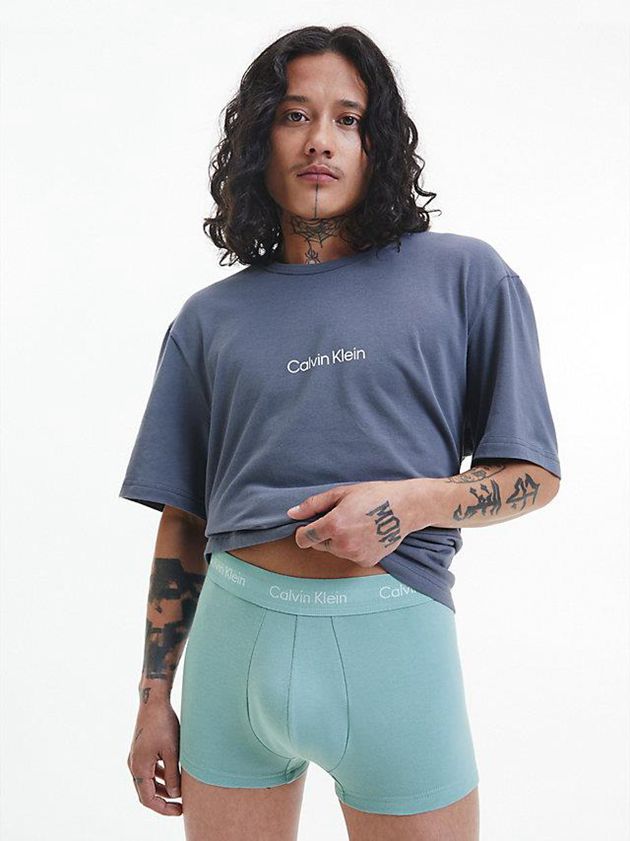 Turquoise Calvin Klein 3 Pack Low Rise - Cotton Stretch Men Briefs | KZEA-38521