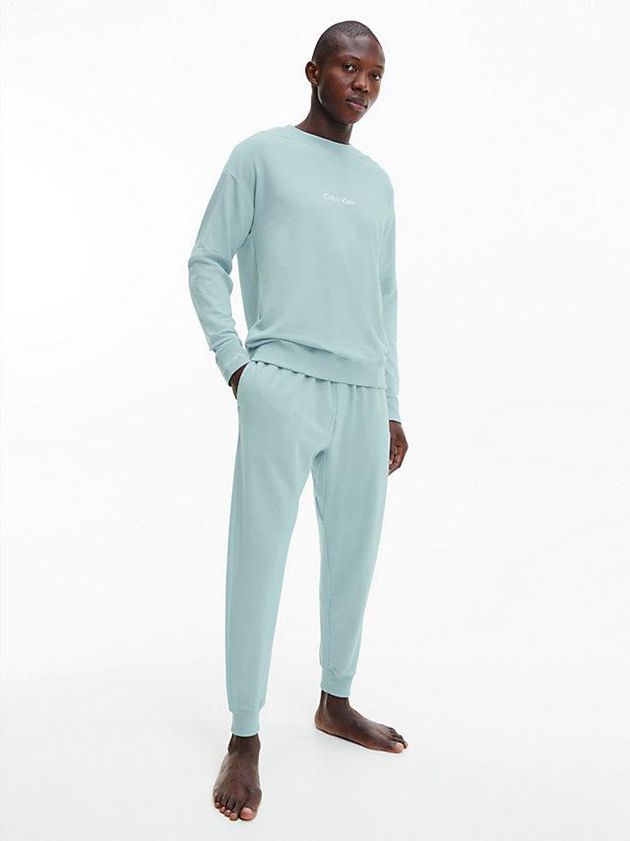 Turquoise Calvin Klein Lounge - Modern Structure Men Sweatshirt | CEWG-30621