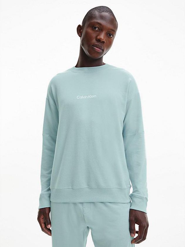 Turquoise Calvin Klein Lounge - Modern Structure Men Sweatshirt | CEWG-30621