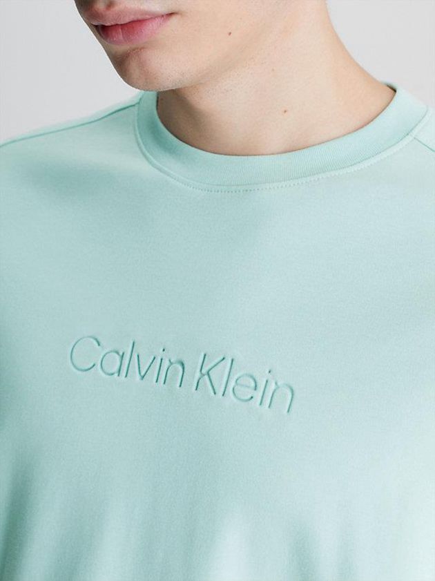 Turquoise Calvin Klein Organic Cotton Men T-Shirt | KCSP-46053