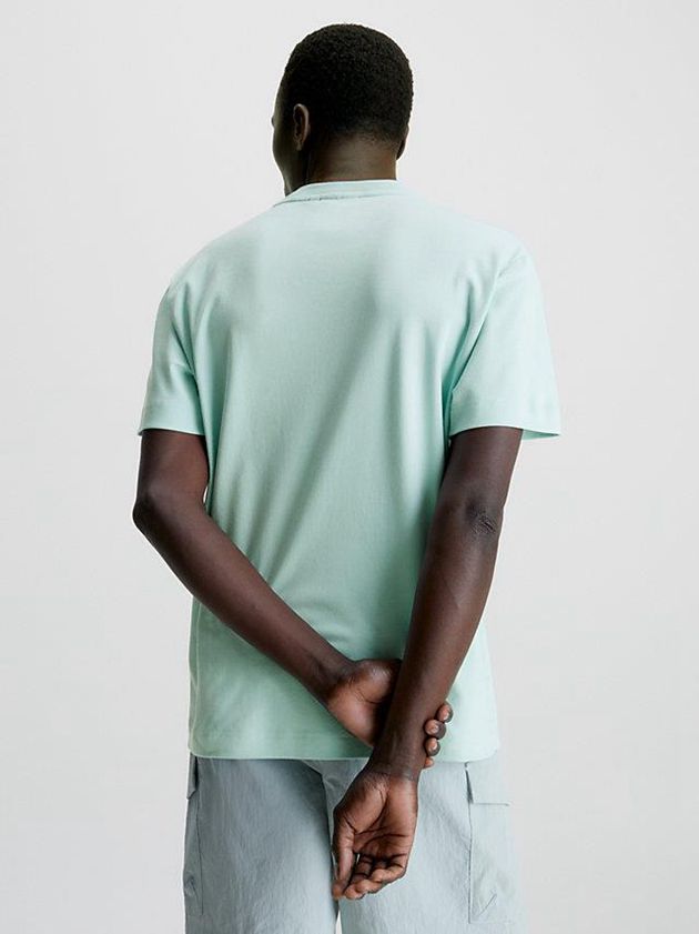 Turquoise Calvin Klein Organic Cotton Men T-Shirt | RZBN-08127