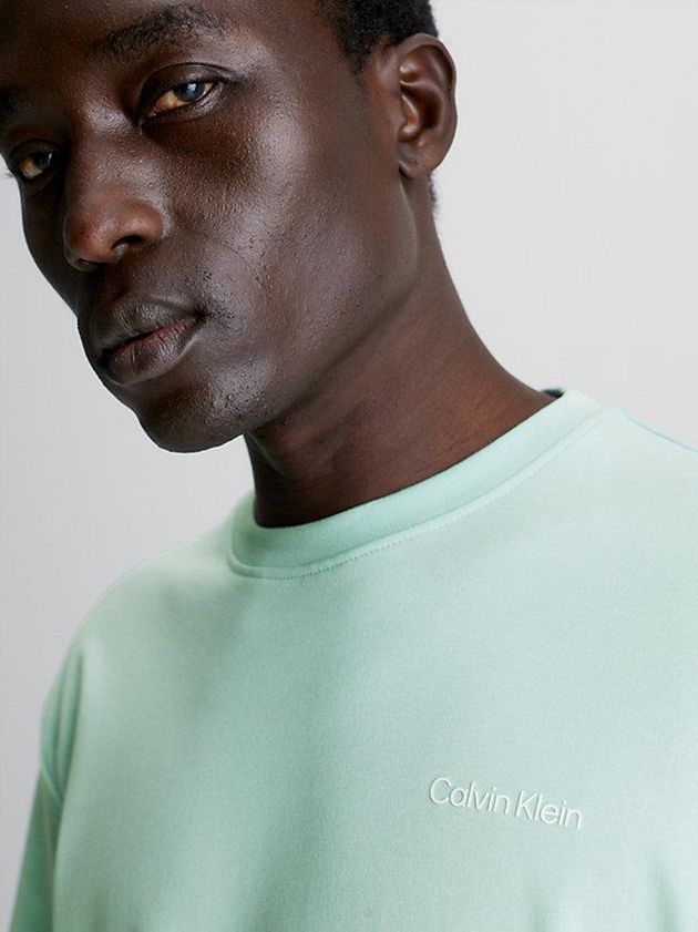 Turquoise Calvin Klein Organic Cotton Men T-Shirt | RZBN-08127