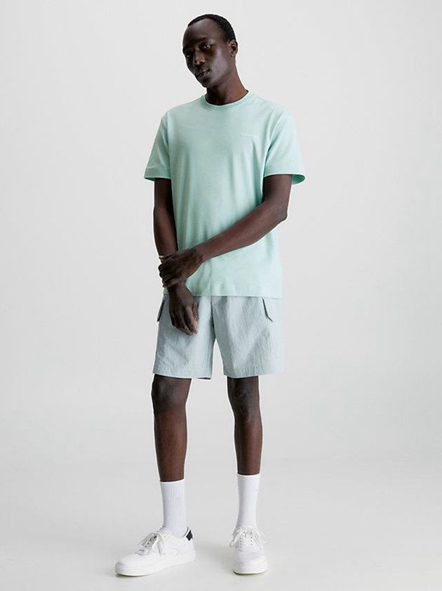 Turquoise Calvin Klein Organic Cotton Men T-Shirt | RZBN-08127