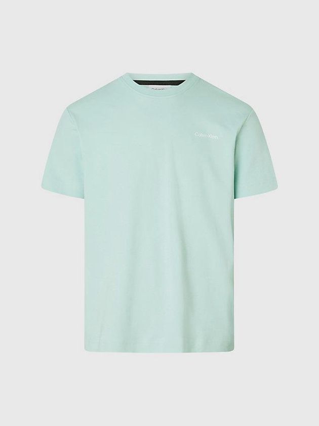 Turquoise Calvin Klein Organic Cotton Men T-Shirt | RZBN-08127