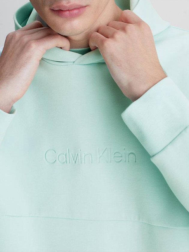 Turquoise Calvin Klein Organic Cotton Men Hoodie | NKGV-41928