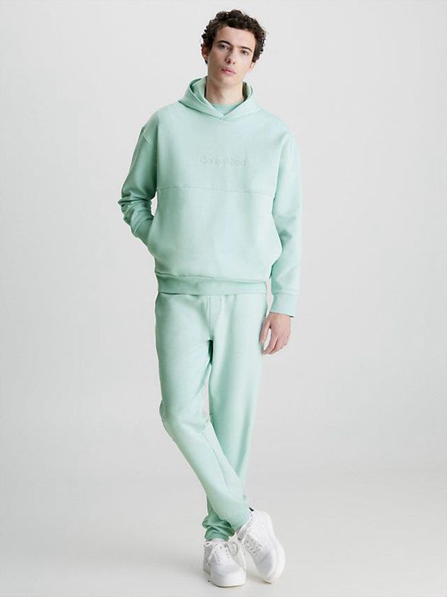 Turquoise Calvin Klein Organic Cotton Men Hoodie | NKGV-41928