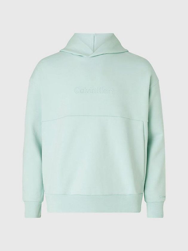 Turquoise Calvin Klein Organic Cotton Men Hoodie | NKGV-41928