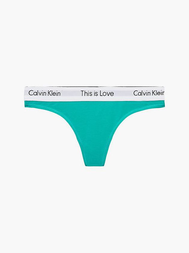Turquoise Calvin Klein Pride Women Thong | DOTP-78614