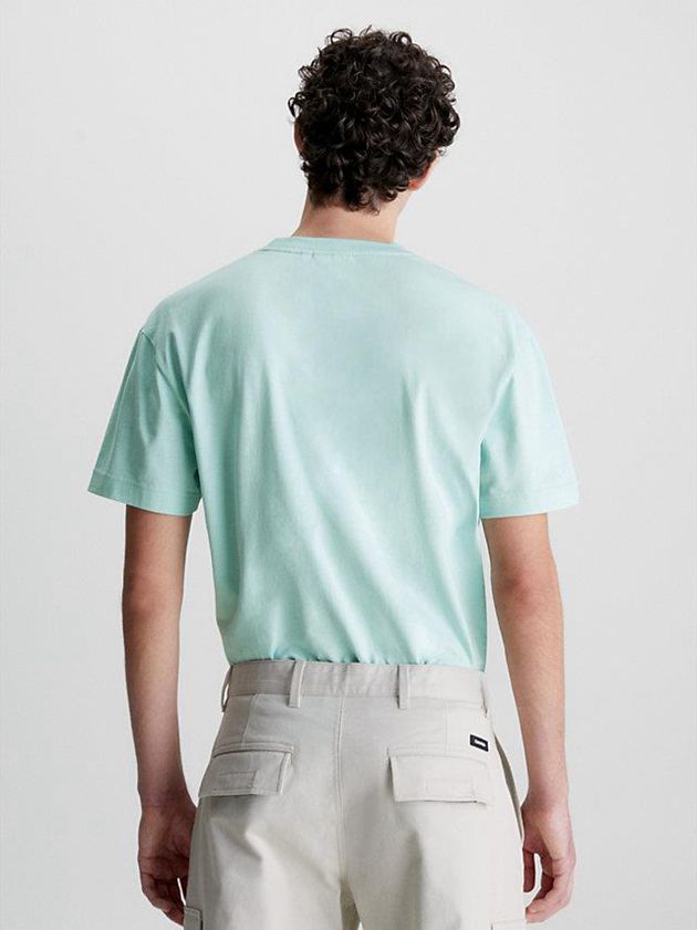 Turquoise Calvin Klein Recycled Cotton Men T-Shirt | TAOU-50632
