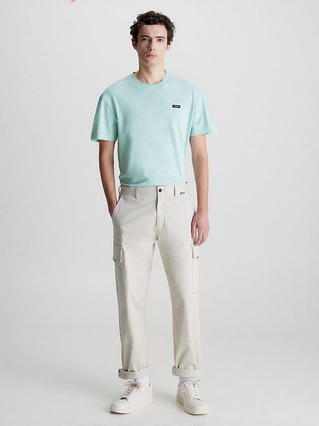 Turquoise Calvin Klein Recycled Cotton Men T-Shirt | TAOU-50632
