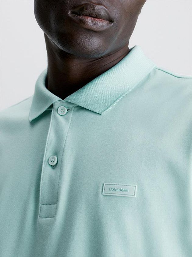 Turquoise Calvin Klein Regular Fit Men Polo Shirt | BNTF-42753