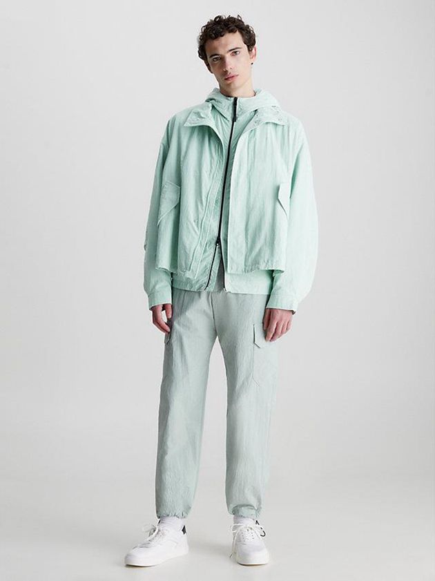Turquoise Calvin Klein Relaxed Matt Blouson Men Jacket | WVER-63948