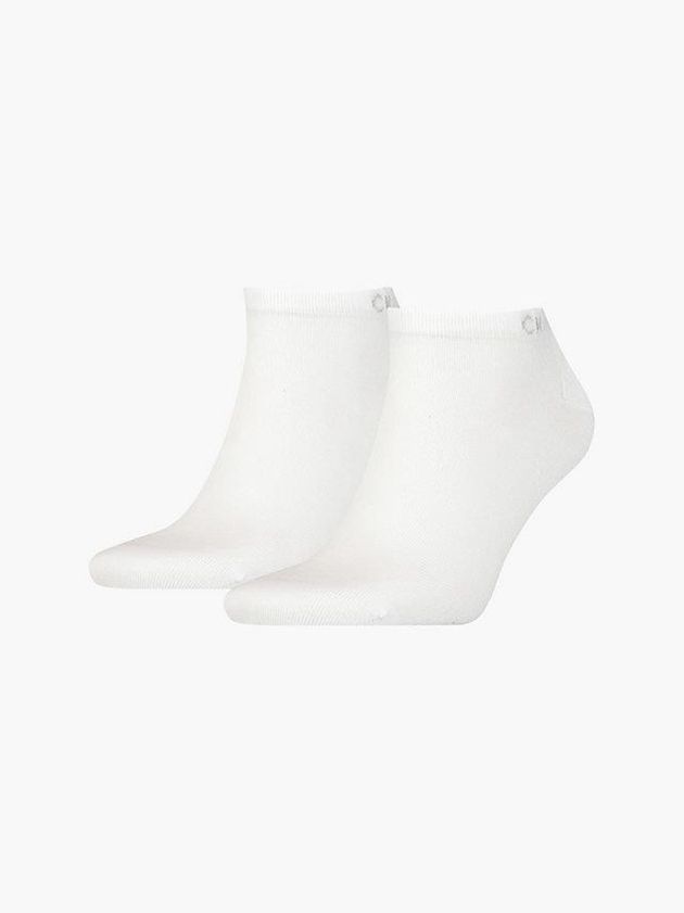 White Calvin Klein 2 Pack Ankle Men Socks | XWIC-34187