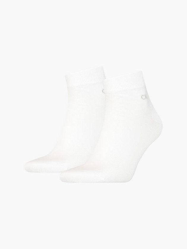 White Calvin Klein 2 Pack Ankle Men Socks | BESY-39062