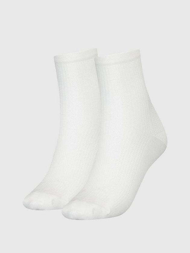 White Calvin Klein 2 Pack Ankle Women Socks | ENDU-63571