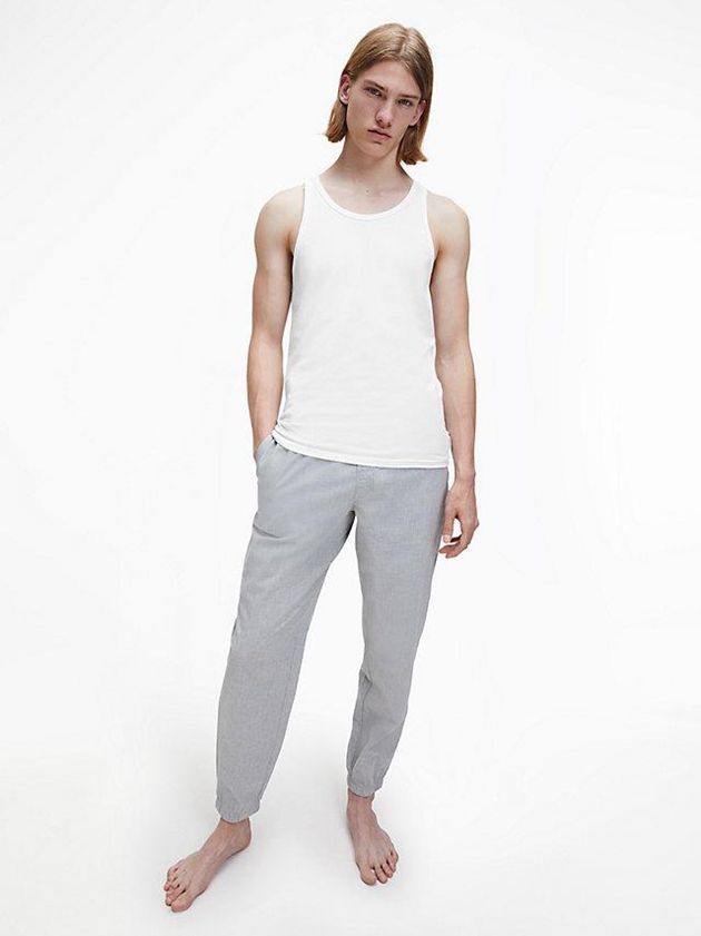 White Calvin Klein 2 Pack Lounge Tanks - Modern Cotton Men Top | OTRC-03981